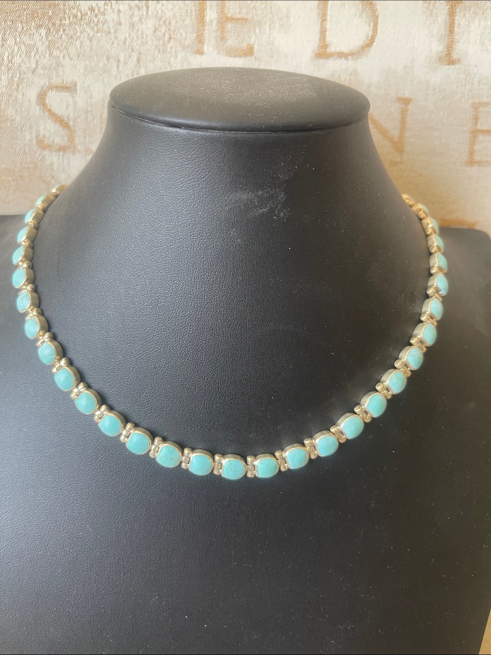 Sterling Silver and Turquoise Necklace 18”
